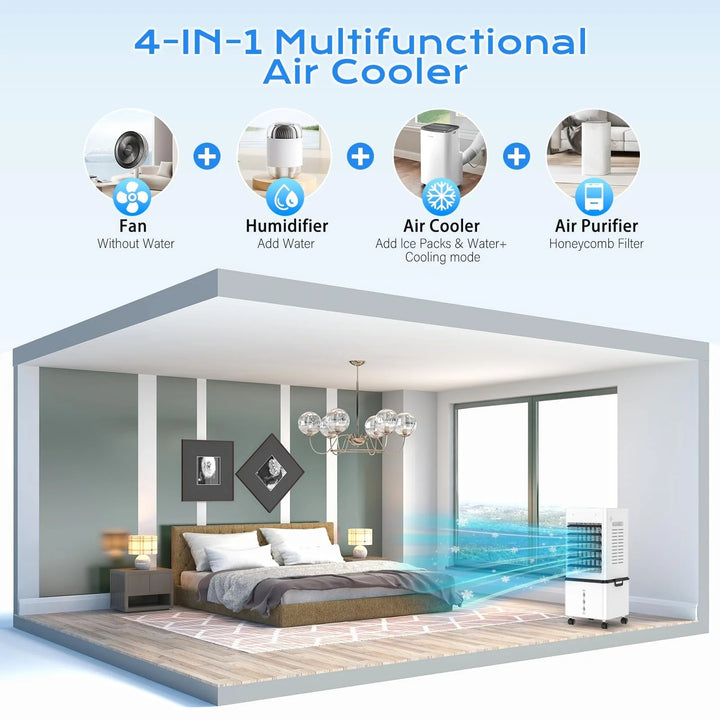 Aire Acondicionado Portátil Climatizador Enfriador Con Control Remoto